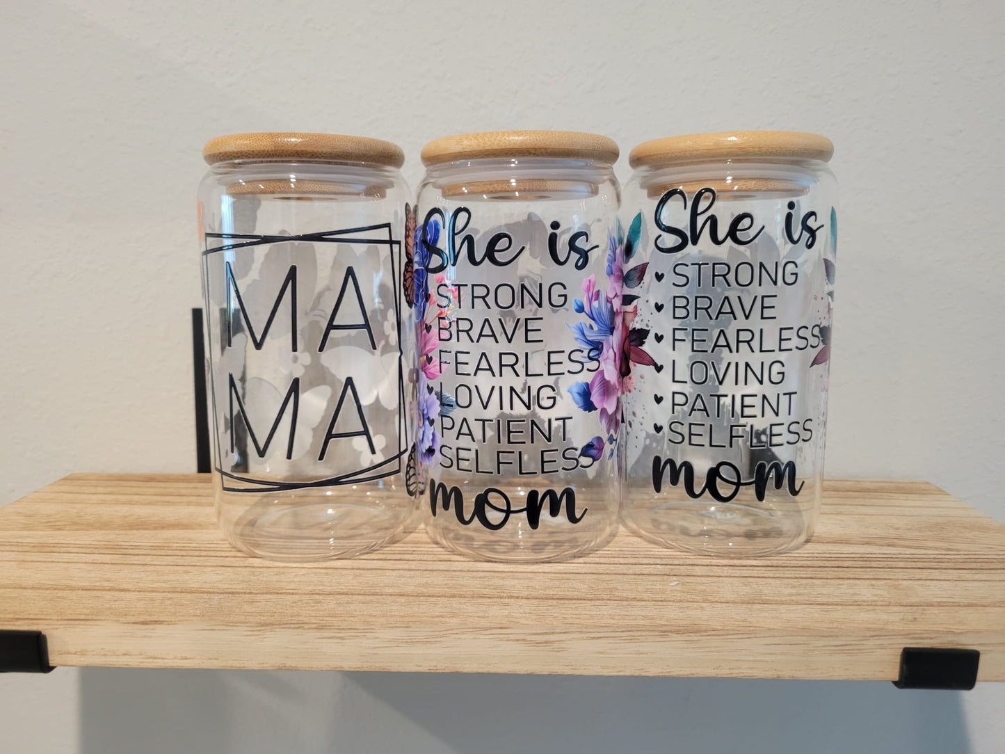 GLASS JARS WITH VINYL